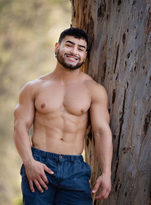 Matteo shows off his muscular body