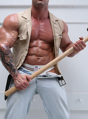 Kurt Beckmann shows off his muscular body